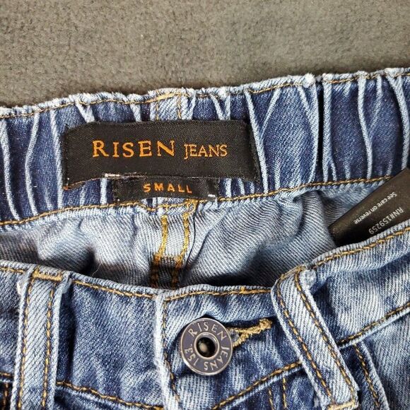 Risen Jeans Womens Small 26x25 Distressed Skinny Mid Rise Denim Los Angeles - Picture 2 of 16